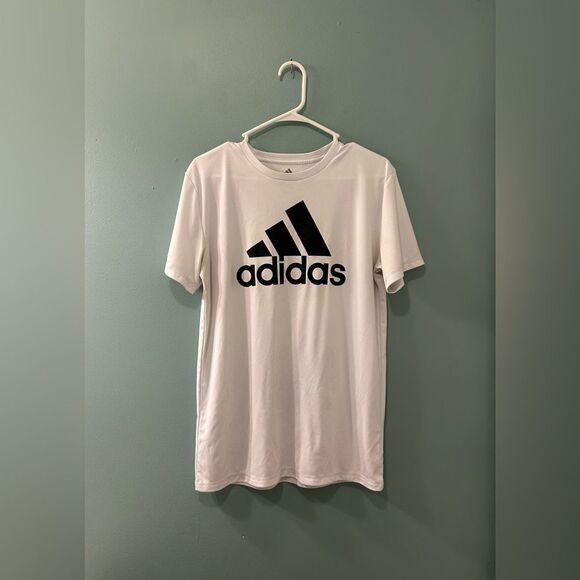 PREOWNED … ADIDAS “Size: XL” White Tee with Black Logo - Picture 2 of 4
